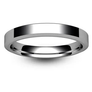 Chamfered Edge Wedding Rings - White Gold 